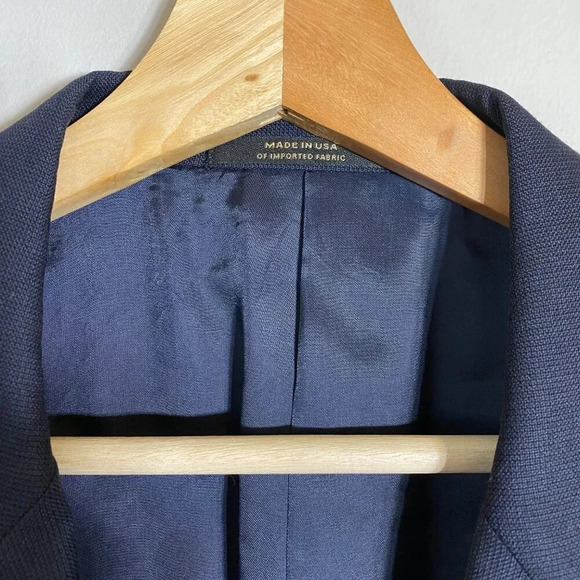 Hart Schaffner Marx Wool Sport Coat Dinner Jacket Blazer Men's 44R Navy Career - Picture 6 of 13